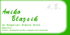aniko blazsik business card